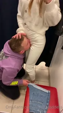 Poster: young goddess 030520212099606028 just out shopping with my slave i ordered him to start kissing my cute little ass covered