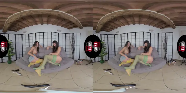 Poster: Wonderfully – Gorgeous Thena And Lilian Play With Each Others Feet