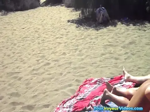 Poster: Woman fucked doggy and sucking cock in the beach