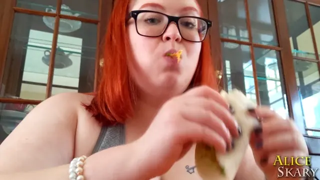 Poster: BBW Eating Leftover Tacos - Femdom Pov